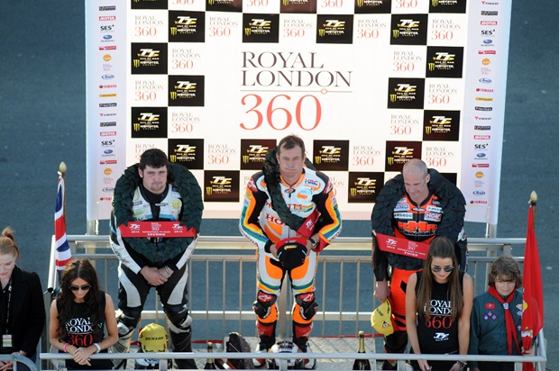 The Royal London 360 Superstock TT podium (Stephen Davison/Pacemaker Press International)